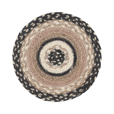 Sawyer Mill Charcoal Creme Jute Braided Trivet 8